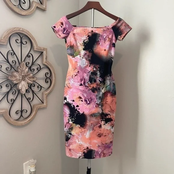 Chiara Boni La Petite Robe Size 2 Watercolor Abstract‎ Sleeveless Dress 38 EUC - Picture 11 of 14